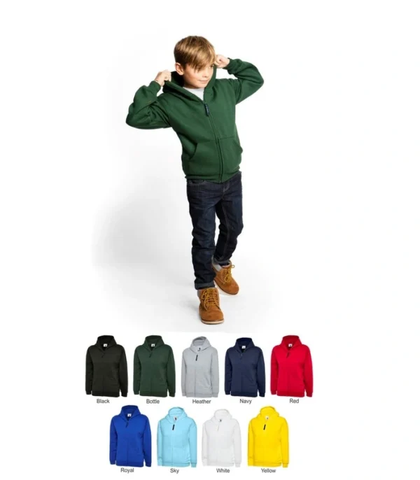 Uneek UC506 Childrens Full Zip Hooded Sweatshirt